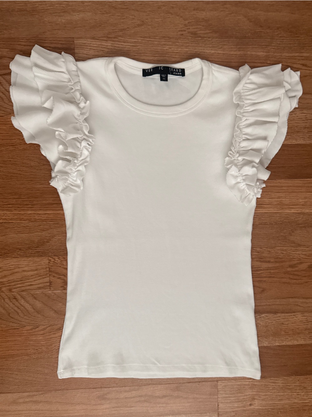 Veronica Beard White Ruffled Top Off White size XS